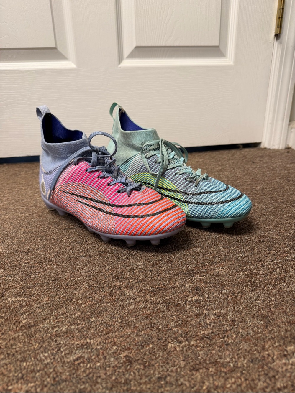 Nike Multicolor Soccer Cleats — Purple, Pink, Orange, Teal, Green, Blue